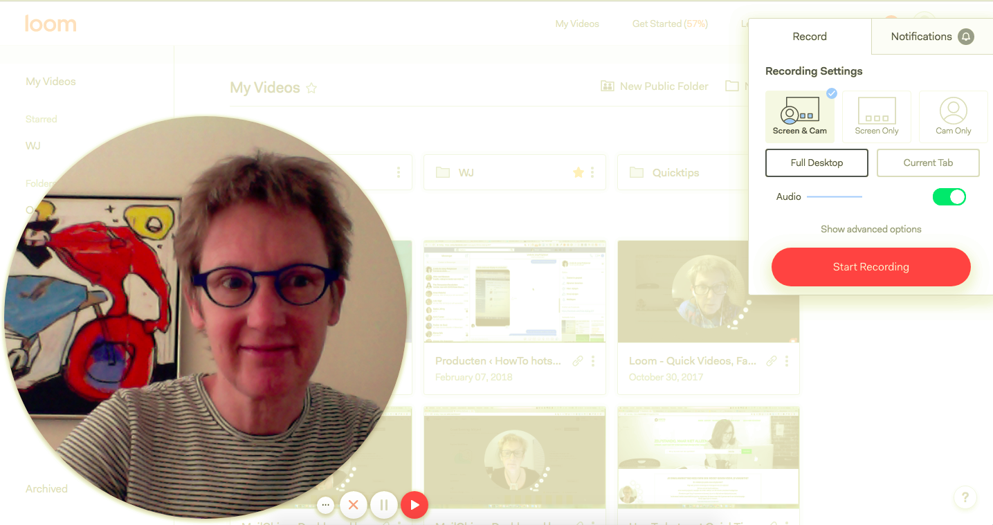 loom video opname instellen