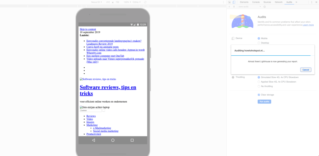 lighthouse-running-audits