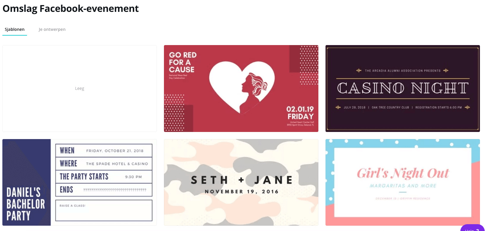 Canva template Facebook evenement