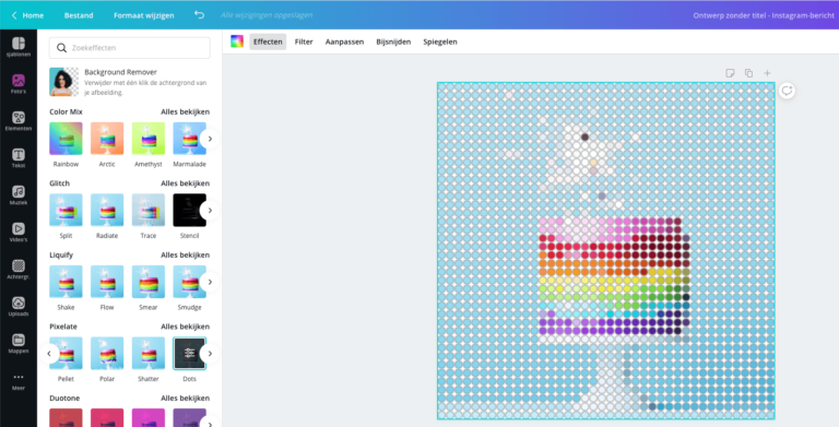 Canva effect Pixelate