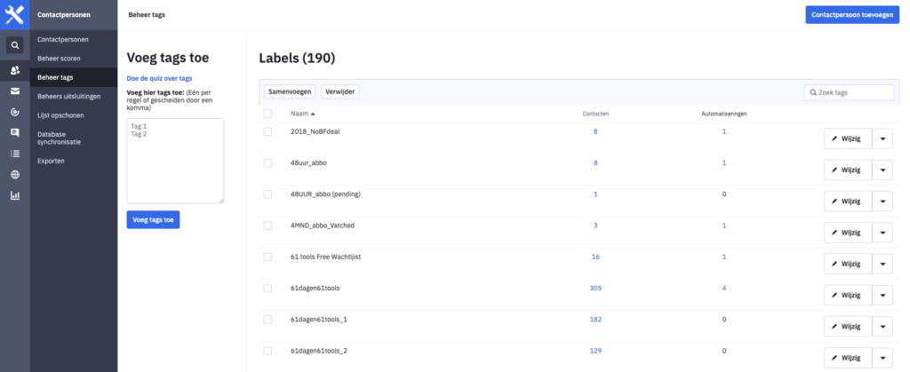 tags in ActiveCampaign om je emailmarketing op maat te maken
