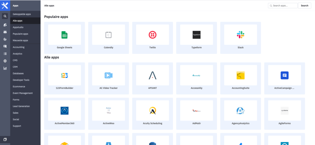 ActiveCampaign integreert met heel veel tools